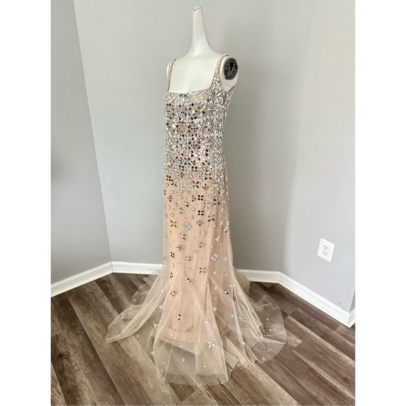 GEORGES HOBEIKA Square Neck Beaded Tulle Gown $7950 - Picture 10 of 13